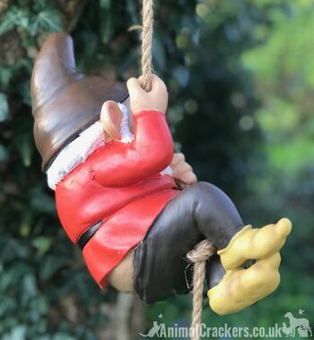 Grand Gnome amant cadeau escalade arbre suspendu corde ornement décoration sculpture 2