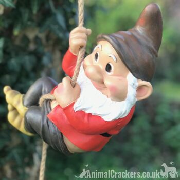 Grand Gnome amant cadeau escalade arbre suspendu corde ornement décoration sculpture 3