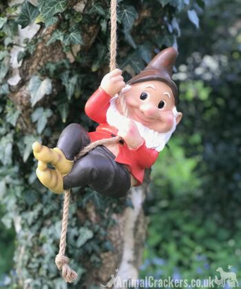 Grand Gnome amant cadeau escalade arbre suspendu corde ornement décoration sculpture 4