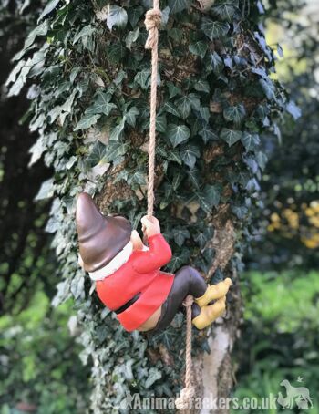 Grand Gnome amant cadeau escalade arbre suspendu corde ornement décoration sculpture 5