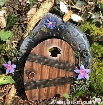 Porte de fée en métal et puits à souhaits ornements de jardin décorations cadeau d'amant de fée 2