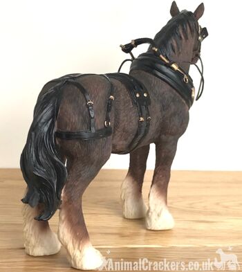 Leonardo Bay Shire Cart Heavy Horse dans la figurine d'ornement de harnais, coffret cadeau 4