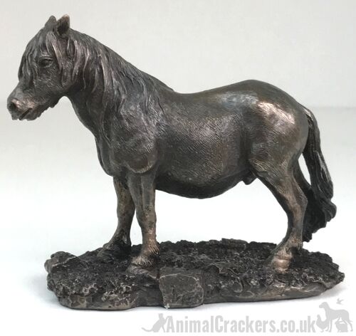 Quality cold cast bronze Shetland Pony ornament figurine horse lover gift, boxed