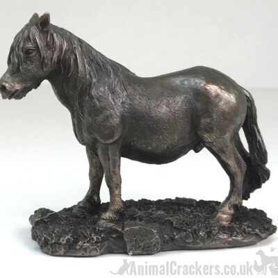 Hochwertige Shetlandpony-Figur aus kaltgegossener Bronze, Pferdeliebhaber-Geschenk, verpackt