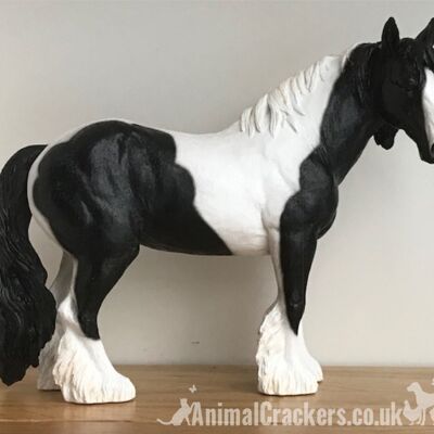 Large 26cm Piebald (Black & White) Cob ornament from Leonardo, great coloured horse or pony lover gift