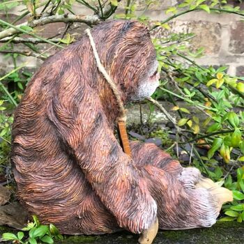 Figurine d'ornement de paresseux somnolent de Stacy Sloth avec 'What's The Rush ? pancarte 3