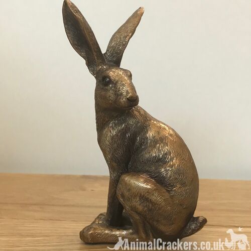 Leonardo Reflections Bronzed range bronze effect Sitting Hare ornament figurine, gift boxed