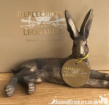 Leonardo Reflections Bronzed range Lièvre ornement figurine, Coffret cadeau 5