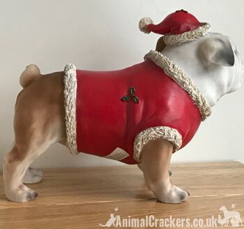 Grande décoration d'ornement de tenue festive de Noël de chien bouledogue britannique anglais 3