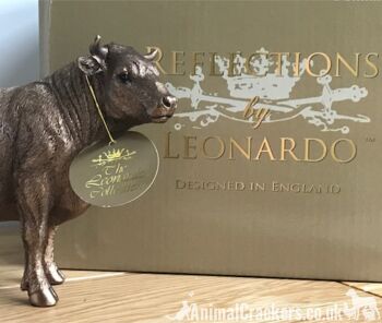 Ornement taureau figurine sculpture Léonard Bronzé gamme éleveur bovin coffret cadeau 6
