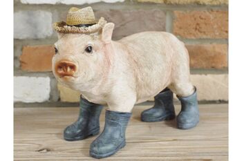 Grand cochon de nouveauté de 30 cm dans Wellies Wellingtons ornement décoration cadeau d'amant de cochon 3