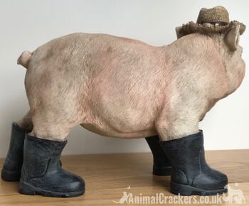 Grand cochon de nouveauté de 30 cm dans Wellies Wellingtons ornement décoration cadeau d'amant de cochon 5