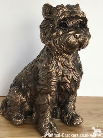 Figurine d'ornement en bronze Westie West Highland Terrier Leonardo, coffret cadeau 1