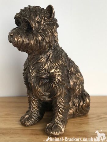 Figurine d'ornement en bronze Westie West Highland Terrier Leonardo, coffret cadeau 2
