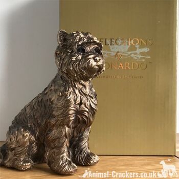 Figurine d'ornement en bronze Westie West Highland Terrier Leonardo, coffret cadeau 4