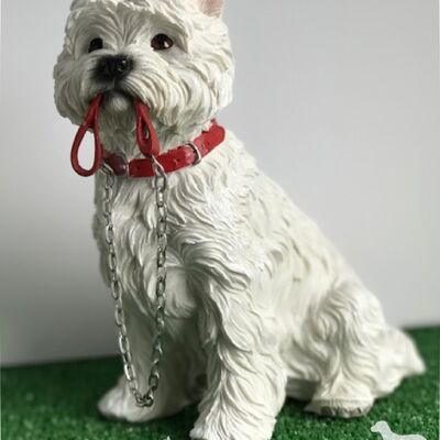 Figurina di Leonardo Walkies di qualità dell'ornamento di West Highland Terrier Westie, in scatola