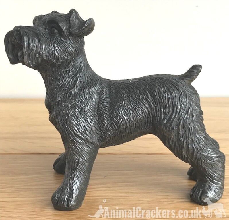Effetto argento Schnauzer Ornamento Scultura Figurine Decorazione regalo amante dei cani