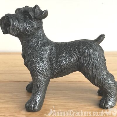 Silbereffekt Schnauzer Ornament Skulptur Figur Dekoration Hundeliebhaber Geschenk