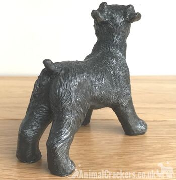 Effet argenté Schnauzer Ornement Sculpture Figurine Décoration cadeau amoureux des chiens 4