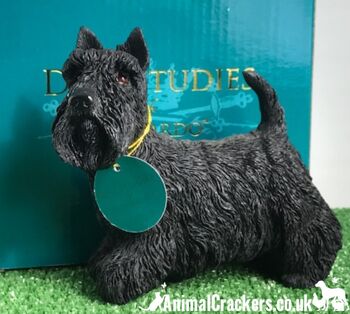 Sculpture de figurine d'ornement Scottish Terrier Scottie Dog par Leonardo, coffret cadeau 3