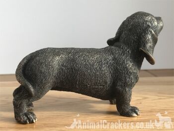 Figurine de sculpture d'ornement de chien de saucisse de teckel en Bronze coulé à froid de qualité en boîte 2
