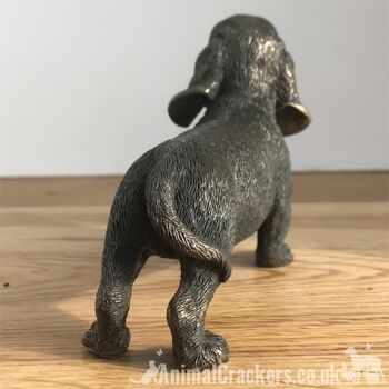 Figurine de sculpture d'ornement de chien de saucisse de teckel en Bronze coulé à froid de qualité en boîte 3