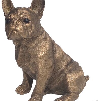 Figurine d'ornement bronzé Leonardo French Bulldog Frenchie, Animal Crackers Exclusive, dans un coffret cadeau Leonardo doré