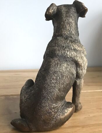 Figurine d'ornement bronzée Jack Russell Terrier, par Leonardo exclusivement pour Animal Crackers, dans une boîte cadeau dorée Leonardo 6