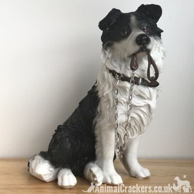 Große Border Collie Sheepdog Lassie Ornament Skulptur Figur Leonardo, verpackt