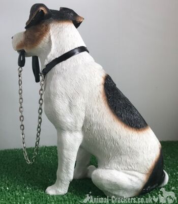 Grande figurine d'ornement Jack Russell de 16 cm de qualité réaliste Léonard. Coffret cadeau 3