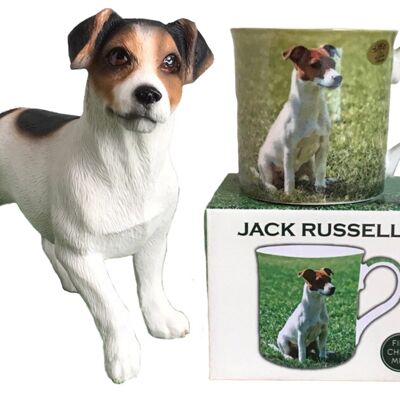 Jack Russell ORNAMENT AND MUG set quality lifelike Leonardo figurine & china mug