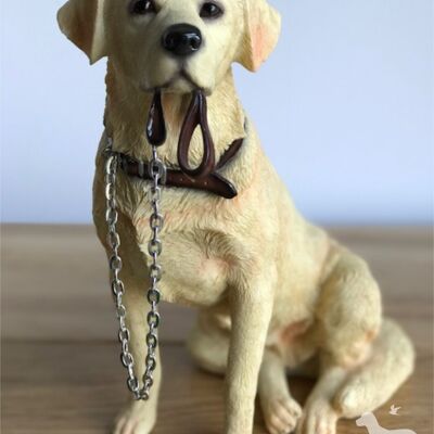 Labrador dorado grande 18 cm calidad realista Leonardo 'Walkies' rango ornamento estatuilla, en caja