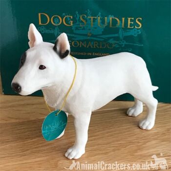Bull Terrier anglais ornement réaliste figurine statue Leonardo coffret cadeau 3