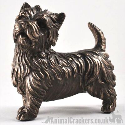 Estatuilla de escultura de adorno de West Highland Terrier Westie de bronce fundido en frío
