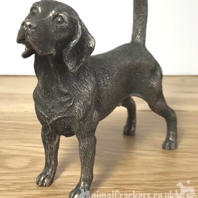 Cold Cast Bronze Beagle qualité sculpture ornement figurine statue coffret cadeau