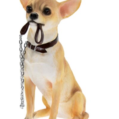Chihuahua grande figurine d'ornement Leonardo réaliste de 18 cm de qualité, boîte cadeau