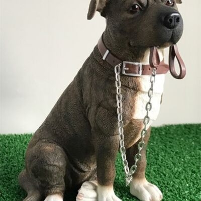 Gran adorno marrón Staffordshire Bull Terrier 'Staffie' de la gama Leonardo 'Walkies'