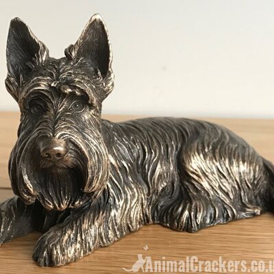 Bronzo Scottish Terrier Beauchamp scultura ornamento figurine Scottie amante