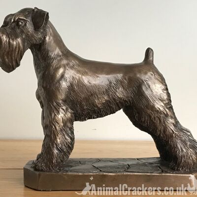 Escultura de estatuilla de adorno de Schnauzer de bronce de David Geenty Dog Lover Gift