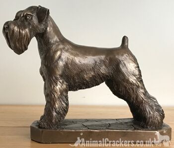 Sculpture de figurine d'ornement de Schnauzer en bronze par David Geenty Dog Lover Gift 1