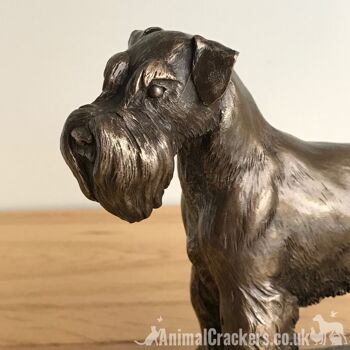 Sculpture de figurine d'ornement de Schnauzer en bronze par David Geenty Dog Lover Gift 2
