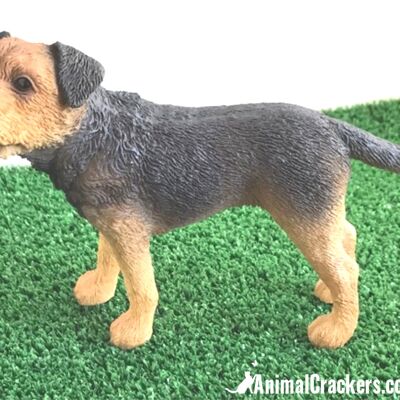 Border Terrier, quality lifelike figurine from the Leonardo range. Gift boxed.