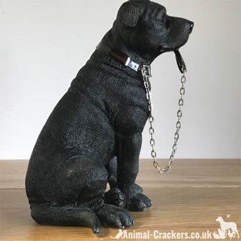 Grand ornement noir Staffordshire Bull Terrier 'Staffie' de la gamme Leonardo 'Walkies' 4