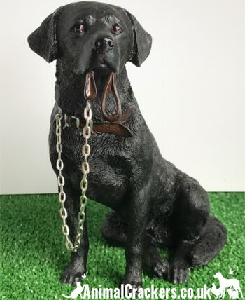 Labrador noir 18cm ornement figurine qualité réaliste gamme Leonardo Coffret cadeau 1