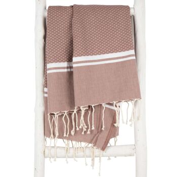 Fouta SOUSSE - 100x190 cm - pour homme et femme - Marron 1