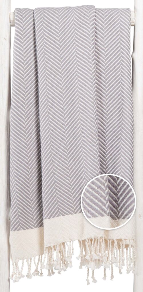 Hammam towel DILAN - 210 cm - Grey