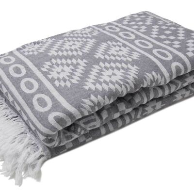 Throw - plaid KELIM XL - 190 x 245 cm - Grey