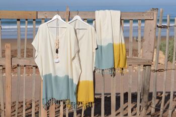 Robe de plage spéciale TIE-DYE - Coton bambou - Vert de mer 9