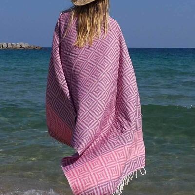 Hammam towel SQUARE - 200 cm - Pink