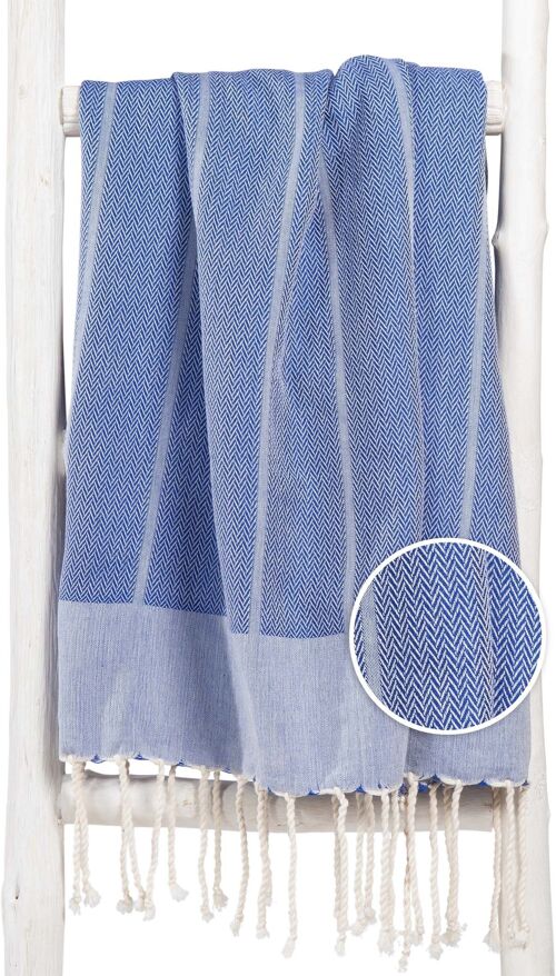 Fouta PLAYA - 190 cm - for men and women - Jeans blue